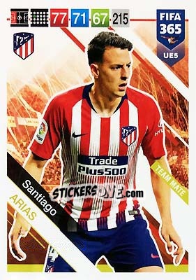 Sticker Santiago Arias - FIFA 365: 2018-2019. Adrenalyn XL n. UE5 - Panini