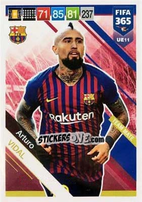 Sticker Arturo Vidal - FIFA 365: 2018-2019. Adrenalyn XL n. UE11 - Panini