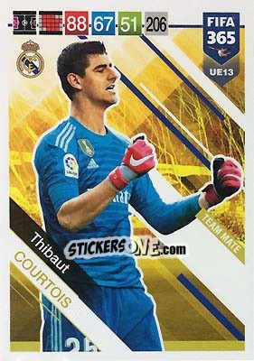 Sticker Thibaut Courtois - FIFA 365: 2018-2019. Adrenalyn XL n. UE13 - Panini