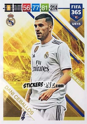 Sticker Dani Ceballos - FIFA 365: 2018-2019. Adrenalyn XL n. UE15 - Panini