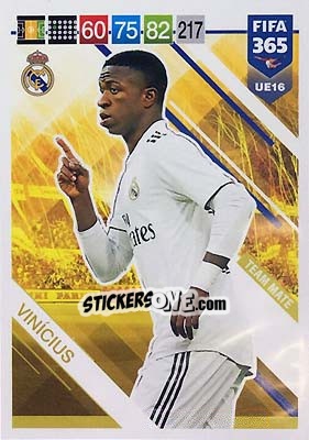Sticker Vinicius - FIFA 365: 2018-2019. Adrenalyn XL n. UE16 - Panini