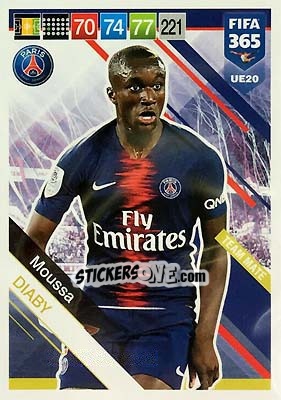 Sticker Moussa Diaby - FIFA 365: 2018-2019. Adrenalyn XL - Panini