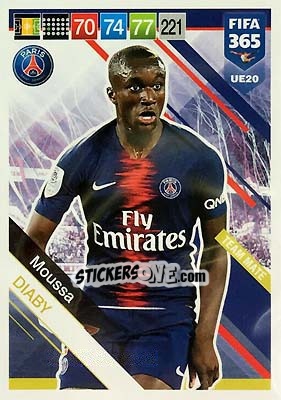 Sticker Moussa Diaby - FIFA 365: 2018-2019. Adrenalyn XL n. UE20 - Panini
