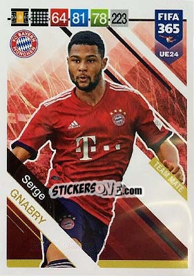 Sticker Serge Gnabry - FIFA 365: 2018-2019. Adrenalyn XL n. UE24 - Panini