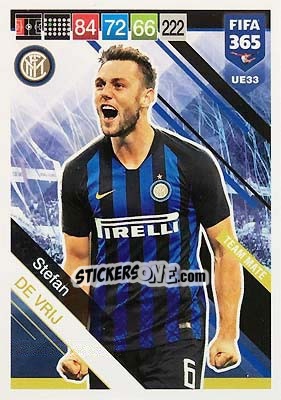 Figurina Stefan de Vrij - FIFA 365: 2018-2019. Adrenalyn XL - Panini