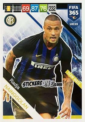 Sticker Radja Nainggolan - FIFA 365: 2018-2019. Adrenalyn XL n. UE35 - Panini
