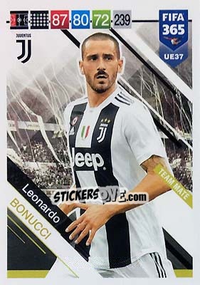 Sticker Leonardo Bonucci - FIFA 365: 2018-2019. Adrenalyn XL n. UE37 - Panini