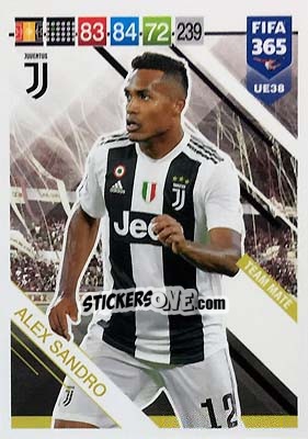 Sticker Alex Sandro - FIFA 365: 2018-2019. Adrenalyn XL n. UE38 - Panini