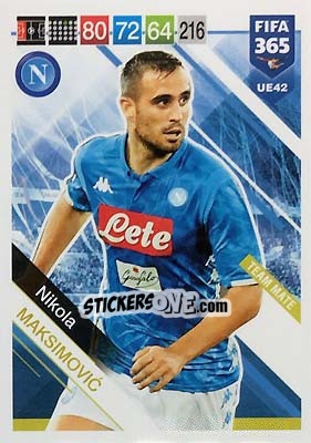 Sticker Nikola Maksimovic - FIFA 365: 2018-2019. Adrenalyn XL n. UE42 - Panini