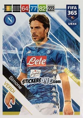 Sticker Simone Verdi - FIFA 365: 2018-2019. Adrenalyn XL n. UE44 - Panini