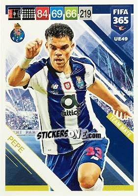 Sticker Pepe - FIFA 365: 2018-2019. Adrenalyn XL n. UE49 - Panini