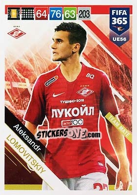 Sticker Aleksandr Lomovitskiy - FIFA 365: 2018-2019. Adrenalyn XL n. UE56 - Panini