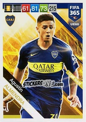 Sticker Agustin Almendra - FIFA 365: 2018-2019. Adrenalyn XL n. UE60 - Panini