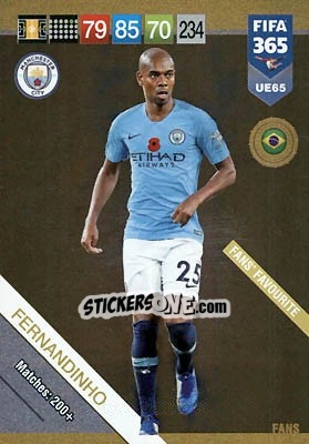 Sticker Fernandinho - FIFA 365: 2018-2019. Adrenalyn XL n. UE65 - Panini