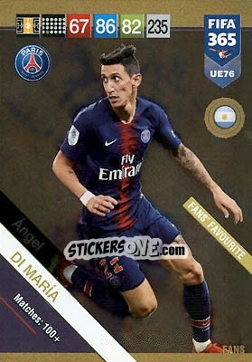 Sticker Ángel Di María - FIFA 365: 2018-2019. Adrenalyn XL n. UE76 - Panini