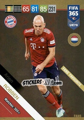 Sticker Arjen Robben - FIFA 365: 2018-2019. Adrenalyn XL n. UE79 - Panini