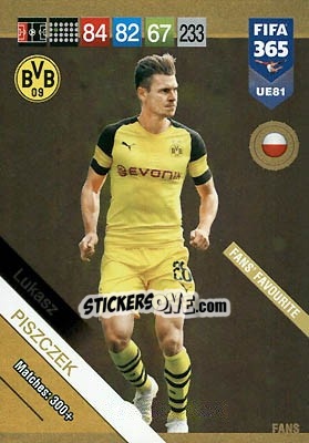 Sticker Lukasz Piszczek - FIFA 365: 2018-2019. Adrenalyn XL n. UE81 - Panini