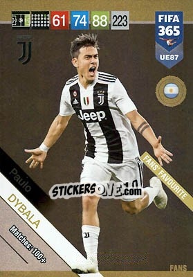 Sticker Paulo Dybala - FIFA 365: 2018-2019. Adrenalyn XL n. UE87 - Panini