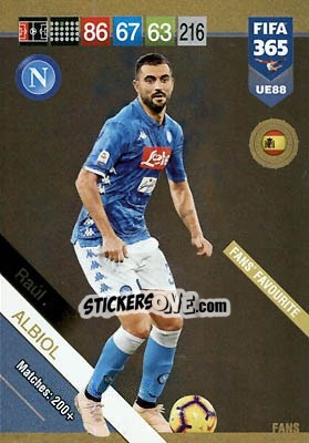 Sticker Raúl Albiol - FIFA 365: 2018-2019. Adrenalyn XL n. UE88 - Panini