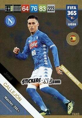 Sticker José Callejón - FIFA 365: 2018-2019. Adrenalyn XL n. UE89 - Panini