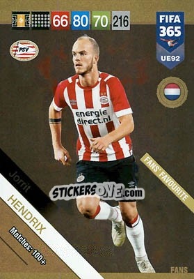 Sticker Jorrit Hendrix - FIFA 365: 2018-2019. Adrenalyn XL - Panini