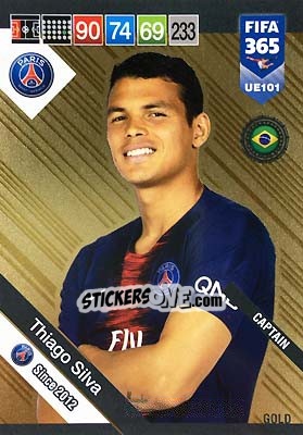 Sticker Thiago Silva - FIFA 365: 2018-2019. Adrenalyn XL n. UE101 - Panini