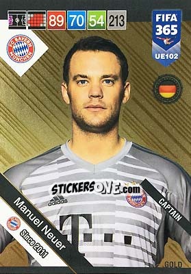 Sticker Manuel Neuer - FIFA 365: 2018-2019. Adrenalyn XL n. UE102 - Panini
