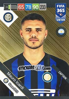 Sticker Mauro Icardi - FIFA 365: 2018-2019. Adrenalyn XL n. UE105 - Panini