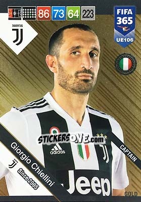 Sticker Giorgio Chiellini - FIFA 365: 2018-2019. Adrenalyn XL n. UE106 - Panini