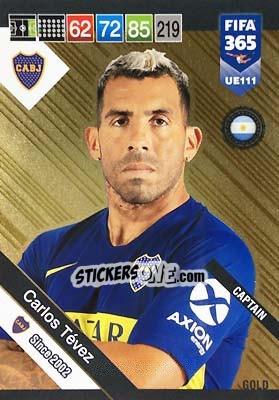 Sticker Carlos Tévez - FIFA 365: 2018-2019. Adrenalyn XL n. UE111 - Panini