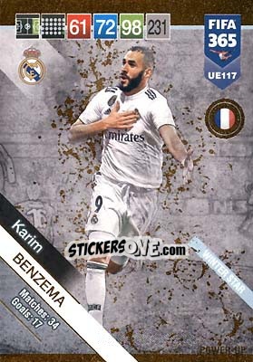 Sticker Karim Benzema - FIFA 365: 2018-2019. Adrenalyn XL n. UE117 - Panini