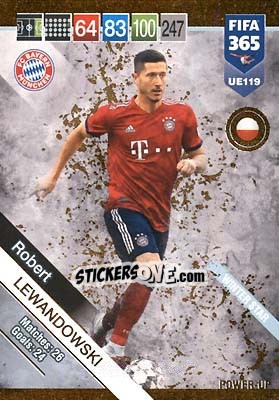 Sticker Robert Lewandowski - FIFA 365: 2018-2019. Adrenalyn XL n. UE119 - Panini
