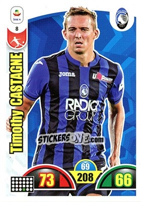 Sticker Timothy Castagne - Calciatori 2018-2019. Adrenalyn XL n. 8 - Panini