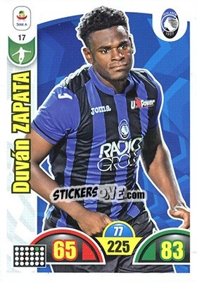 Sticker Duván Zapata - Calciatori 2018-2019. Adrenalyn XL n. 17 - Panini