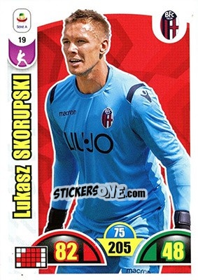 Sticker Lukasz Skorupski - Calciatori 2018-2019. Adrenalyn XL n. 19 - Panini