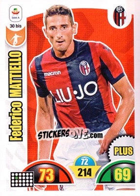 Sticker Federico Mattiello - Calciatori 2018-2019. Adrenalyn XL n. 30bis - Panini