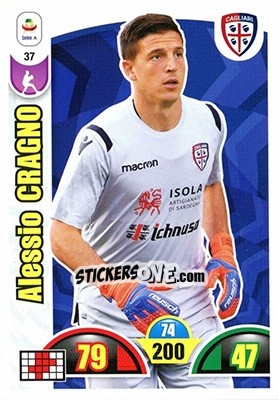 Sticker Alessio Cragno - Calciatori 2018-2019. Adrenalyn XL n. 37 - Panini