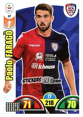 Sticker Paolo Farago - Calciatori 2018-2019. Adrenalyn XL n. 47 - Panini