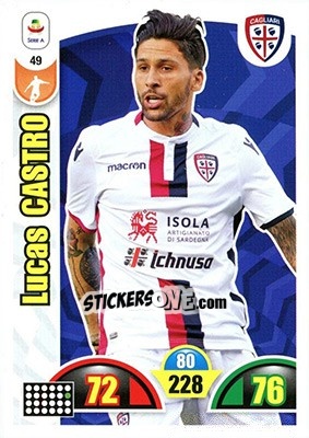 Sticker Lucas Castro - Calciatori 2018-2019. Adrenalyn XL n. 49 - Panini