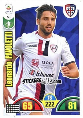Sticker Leonardo Pavoletti - Calciatori 2018-2019. Adrenalyn XL n. 53 - Panini
