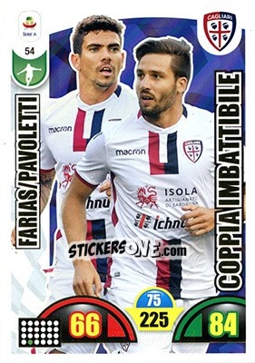 Sticker Diego Farias / Leonardo Pavoletti - Calciatori 2018-2019. Adrenalyn XL n. 54 - Panini