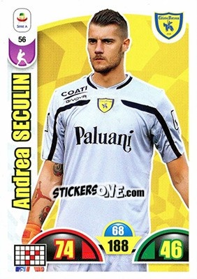 Sticker Andrea Seculin - Calciatori 2018-2019. Adrenalyn XL n. 56 - Panini