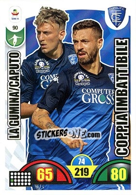 Sticker Antonino La Gumina / Francesco Caputo - Calciatori 2018-2019. Adrenalyn XL n. 90 - Panini