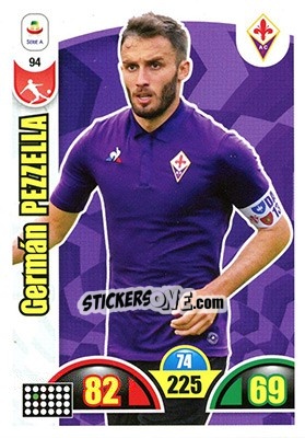 Sticker Germán Pezzella - Calciatori 2018-2019. Adrenalyn XL n. 94 - Panini