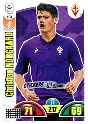 Sticker Christian Nørgaard - Calciatori 2018-2019. Adrenalyn XL n. 103 - Panini