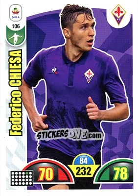 Sticker Federico Chiesa - Calciatori 2018-2019. Adrenalyn XL n. 106 - Panini