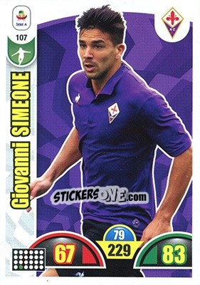 Sticker Giovanni Simeone - Calciatori 2018-2019. Adrenalyn XL n. 107 - Panini
