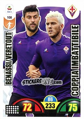 Sticker Marco Benassi / Jordan Veretout - Calciatori 2018-2019. Adrenalyn XL n. 108 - Panini