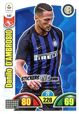 Sticker Danilo D'Ambrosio - Calciatori 2018-2019. Adrenalyn XL n. 147 - Panini