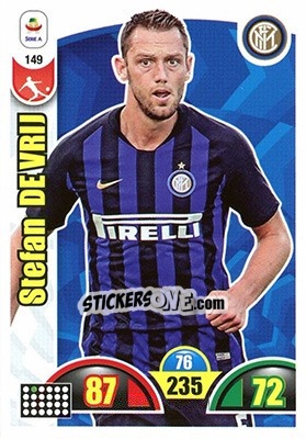 Sticker Stefan De Vrij - Calciatori 2018-2019. Adrenalyn XL n. 149 - Panini